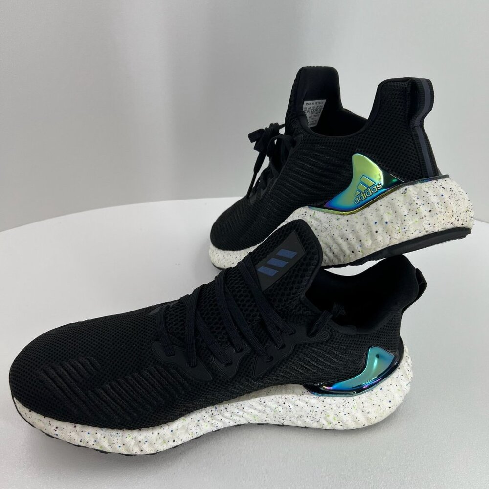 Adidas Alphaboost Running Shoes Men 10 Speckled Iridescent Breathable Core Black - Picture 8 of 14